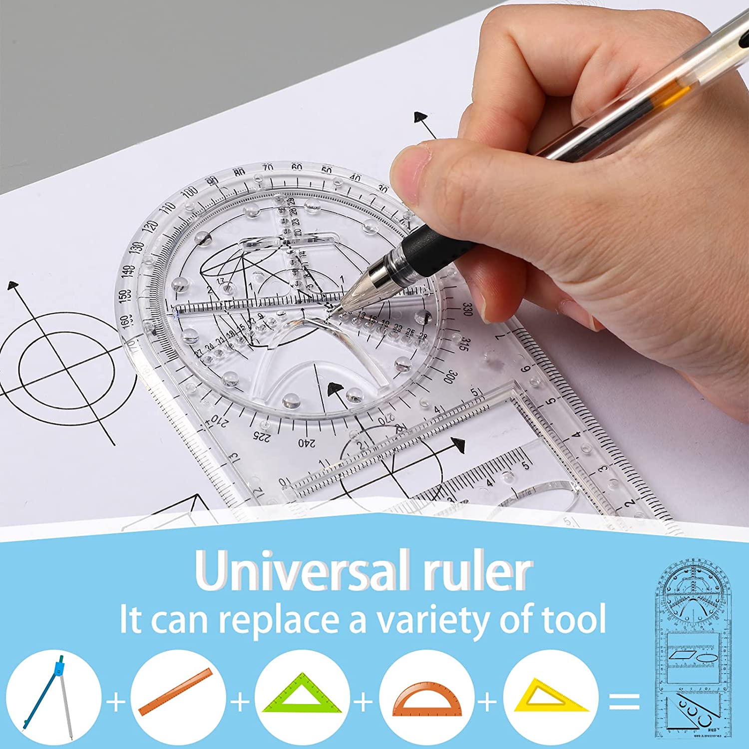 (🔥Hot Sale Now - 48% OFF) Multifunctional Geometric Ruler 👍Buy 2 Get 1 Free