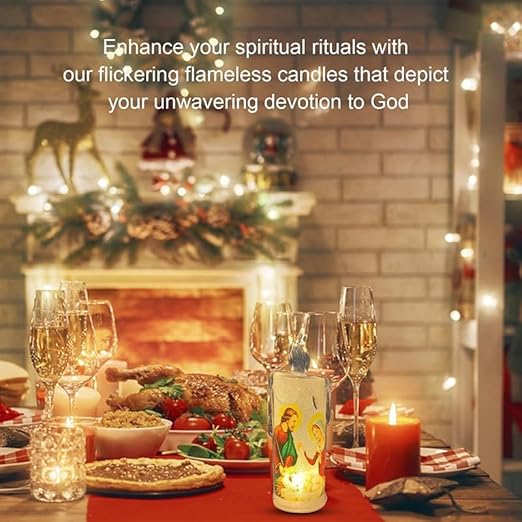 (🌲EARLY CHRISTMAS SALE - 49% OFF) 🎁🕯️LED Jesus Prayer Flameless Candles, 🔥Buy 5 Get 5 Free & Free Shipping