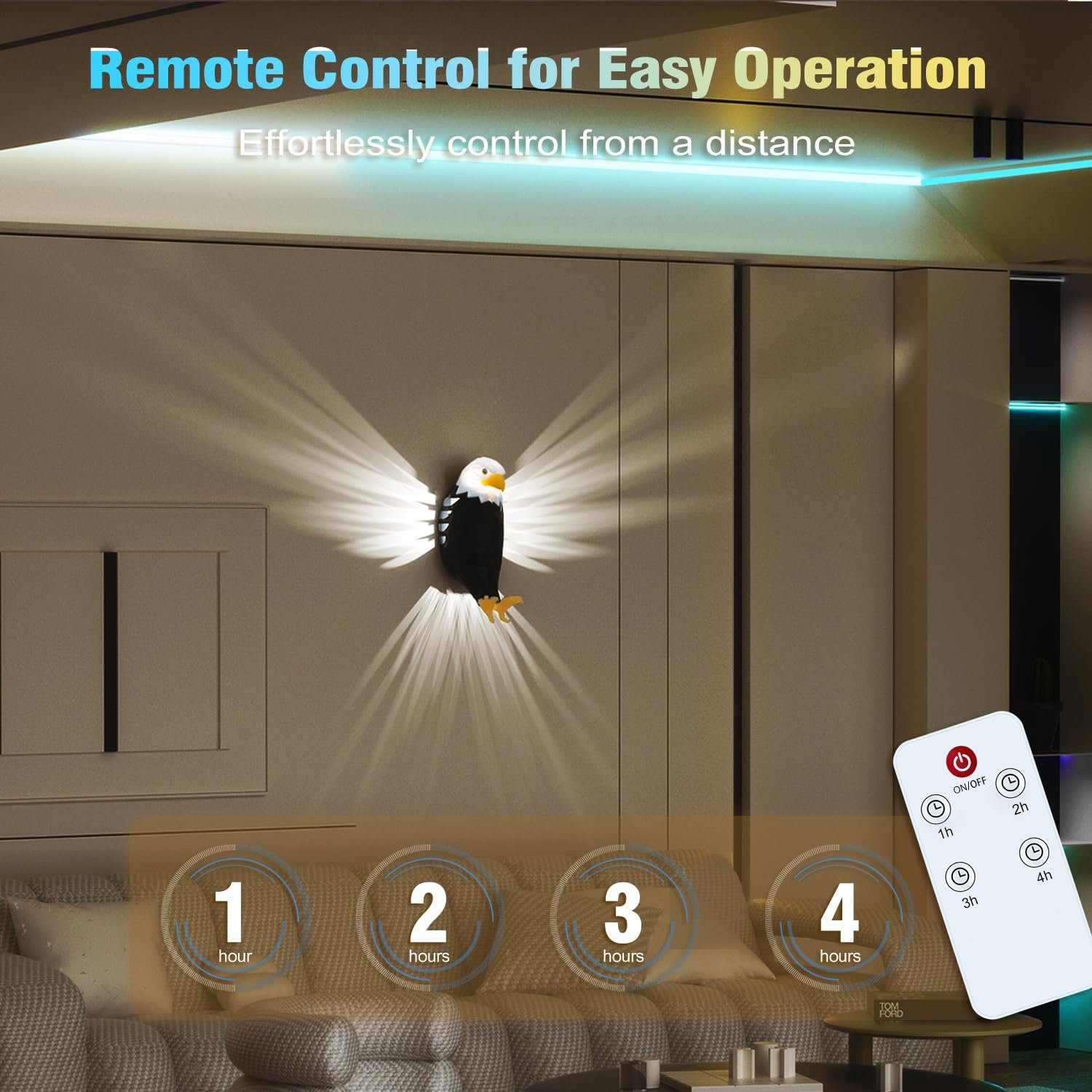 💥LAST DAY SALE 50% OFF💥Bald Eagle Wall Light with Remote Control