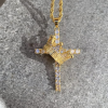 ✝️God Bless You, 👑Handmade 18K Gold Crown Cross Necklace - Women's Gift