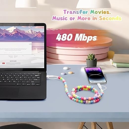 🎁TikTok Last Day Sale - 70% OFF🎉Beaded Charging Cords (🌈SALE $9.99)