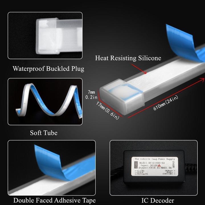 (New Year Promotion- SAVE 50% OFF) Flexible DRL LED Night & Daytime Running Light Strip