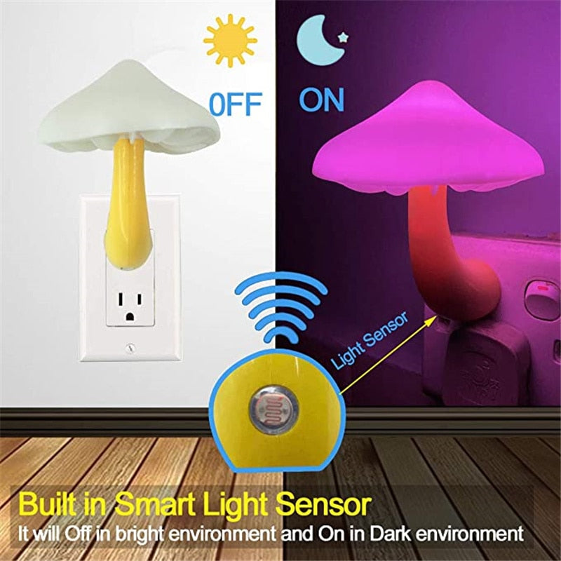 (🔥Black Friday & Cyber Monday Deals - 49% OFF🔥) Light-sensitive LED Mushroom Night Light, Buy 4 Get Extra 20% OFF