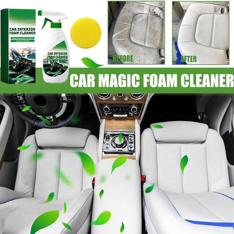 Tiktok Summer Sale🎉Effective Car Interior Foam Cleaner with Sponge