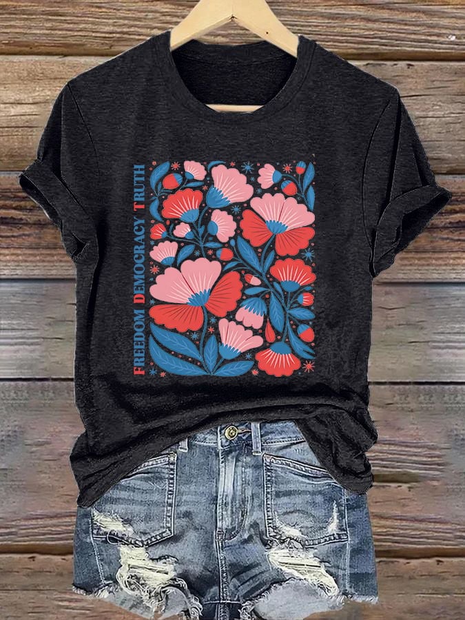 Women's casual FDT freedom democracy truth T-shirt