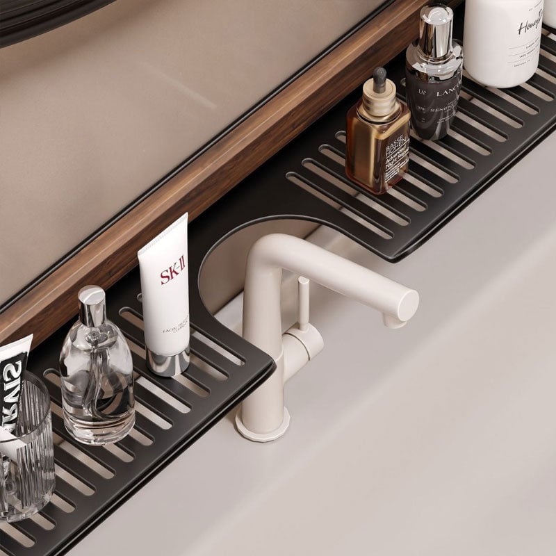 ⏰LAST DAY SALE 50% OFF💥No-Drill Walnut Aluminum Faucet Rack