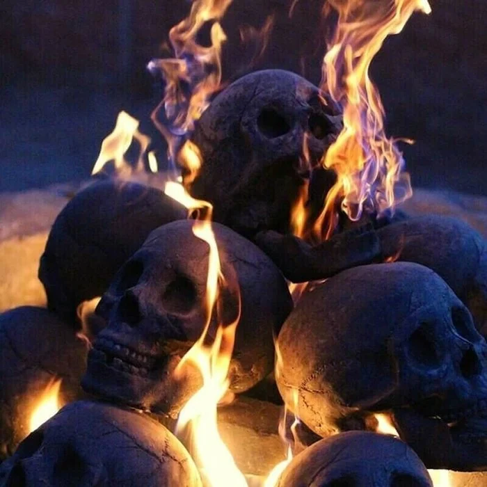 🔥🎃Halloween Early Sales 70% OFF🎃 Terrifying Human Skull Fire Pit💀