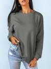 Dokotoo Women's Casual Crew Neck Sweatshirt Loose Soft Long Sleeve Pullover Tops