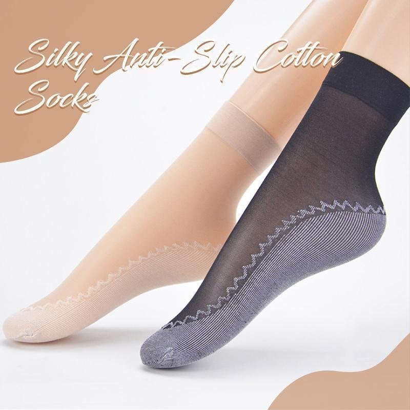 Last Day Promotion 48% OFF - Silky Anti-Slip Cotton Socks(5 pairs)BUY 2 GET 1 FREE NOW)