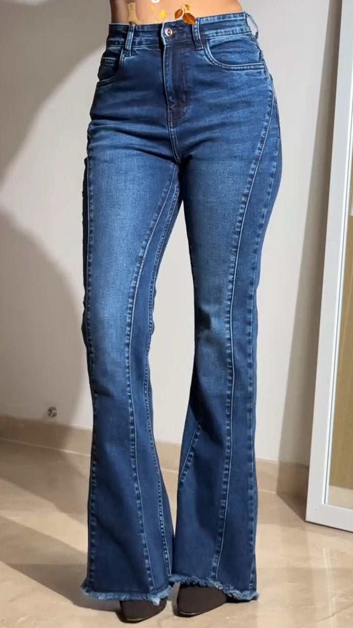Women's Slightly Stretch Casual Flared Jeans