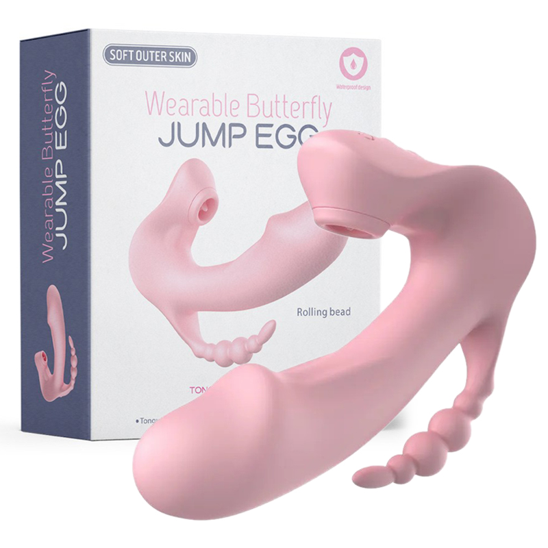 SHEMESIX - Women's Tongue Sucking Vibrating Masturbation Device Pulling Wearing Butterfly Jumping Egg Sexual Toys