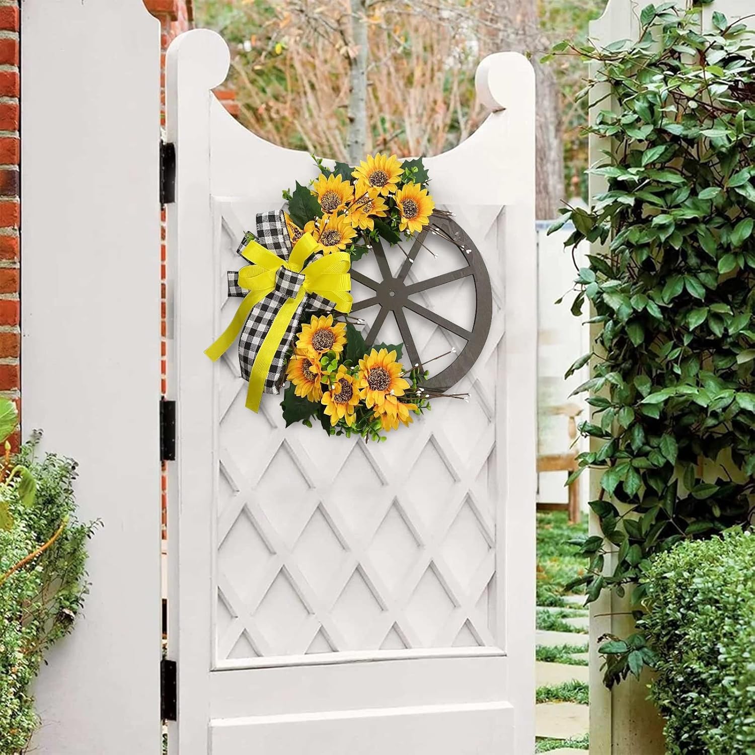 🌻Sunflower bow & Watering can Wreath🌺