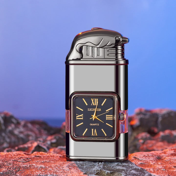 Windproof Lighter Vintage Watch Bezel Jet flame Torch