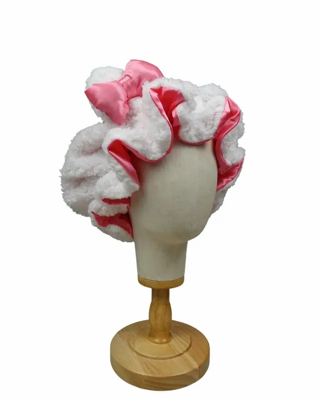 Handmade Cute Teddy Satin Bonnet for Curly Hair