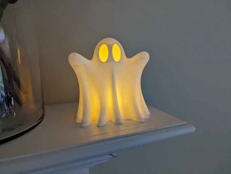 <strong>🎃Early Halloween Sale</strong> 👻Charming 3D Printed Ghost with LED Tea Light