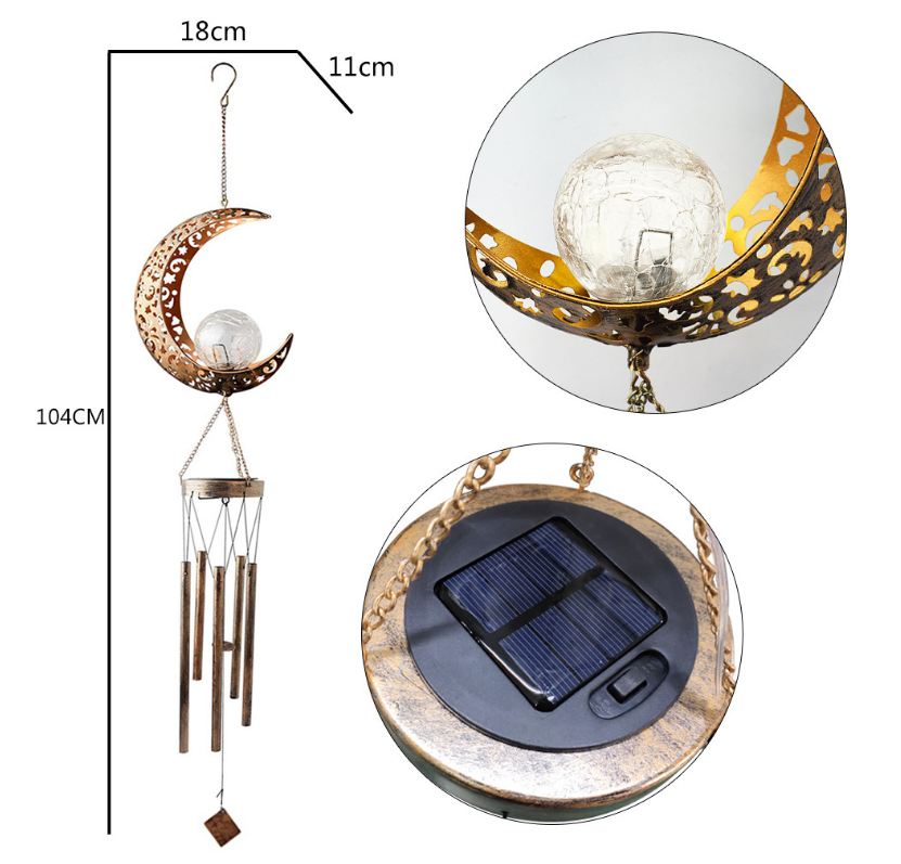 🎐Solar moon wind chime waterproof garden decoration Decorative garden light(Buy 2 Get Extra 6% Off && Free Shipping🎁)