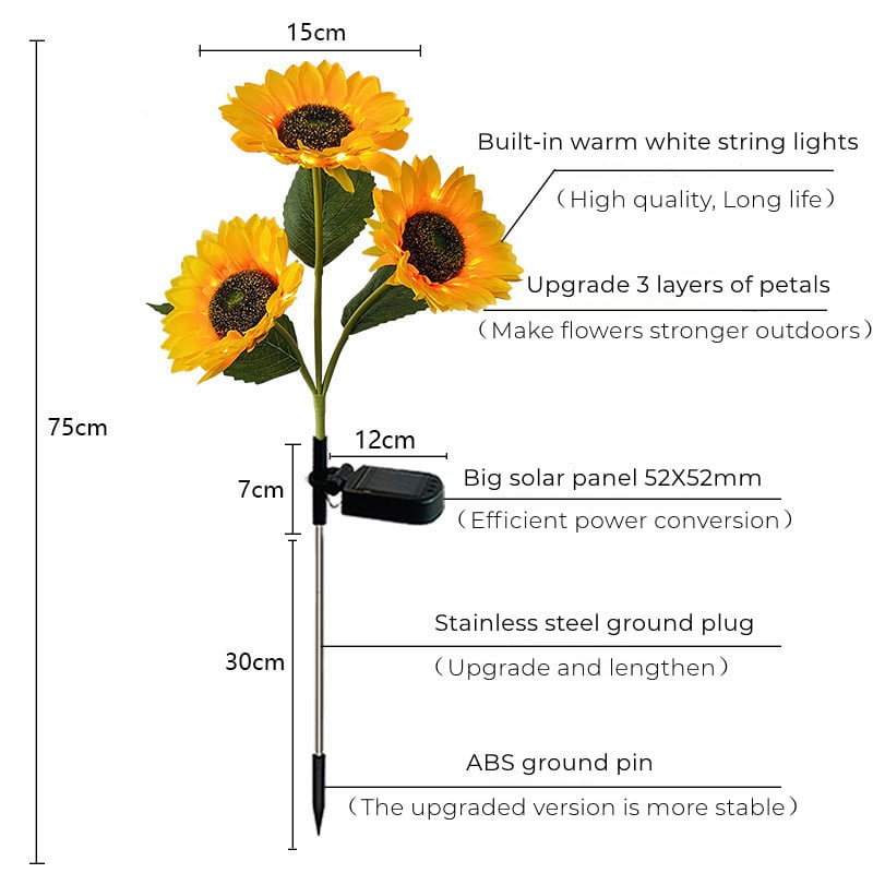 🌻Last Day 70% OFF-- Waterproof Solar Sunflower Light