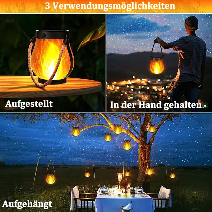 🔥Letzter Tag 50% RABATT- Tanzende Flammen Solarlaterne für den Außenbereich✨
