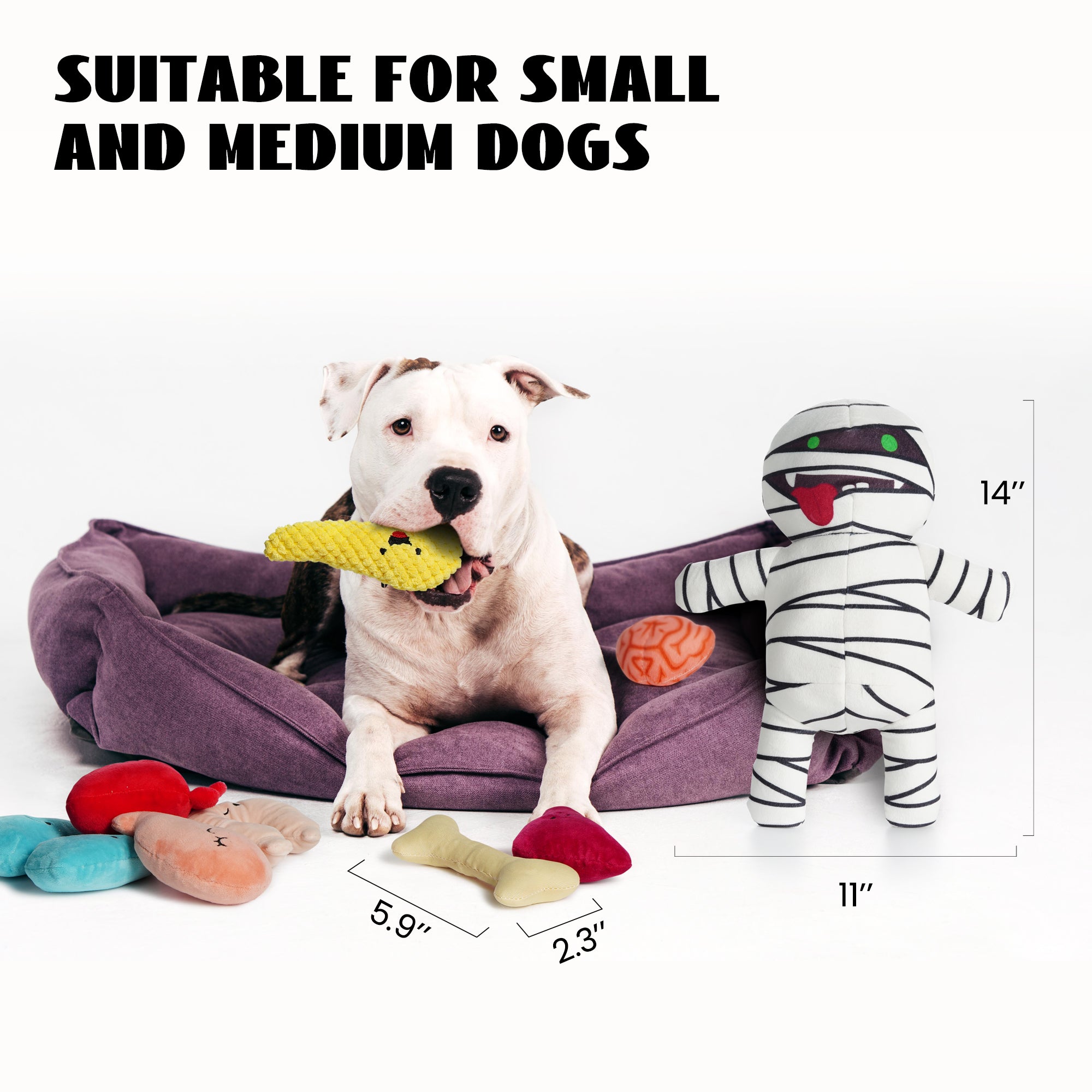 (🎄Christmas Hot Sale - 49% OFF) 9-in-1 Stuffed Plush Squeaky Dog Toys, Mummy Body, BUY 2 FREE SHIPPING