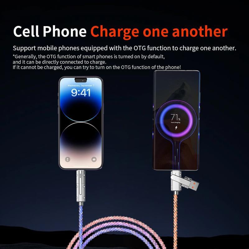 🔥Letzter Tag 50% RABATT 🎁Four-in-One  Colorful lights Data Cable