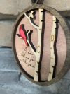 Handmade Cardinals Memorial Ornamen