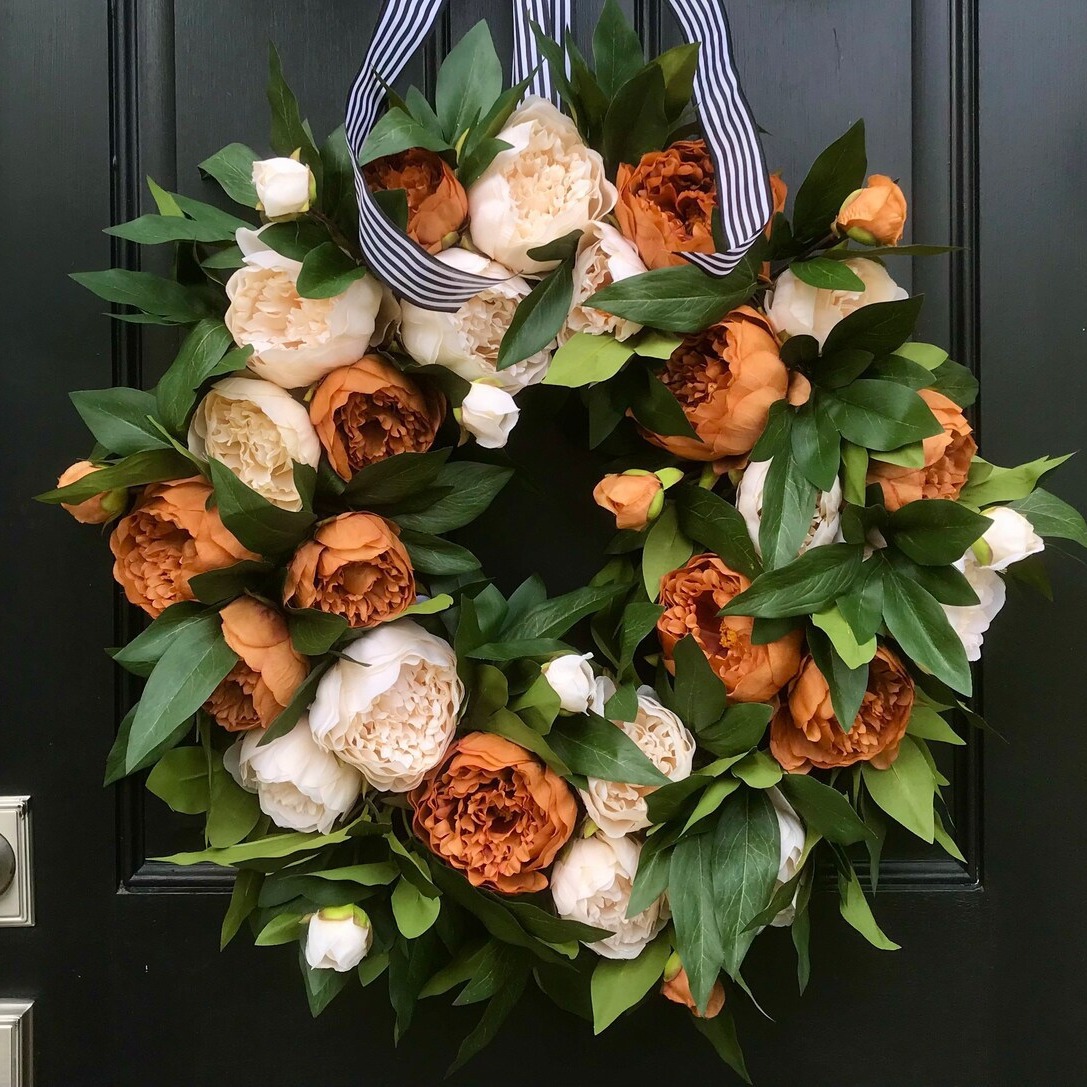 🍁🎁Year-Round Peony Wreath – 🎄Autumn, Halloween & Christmas