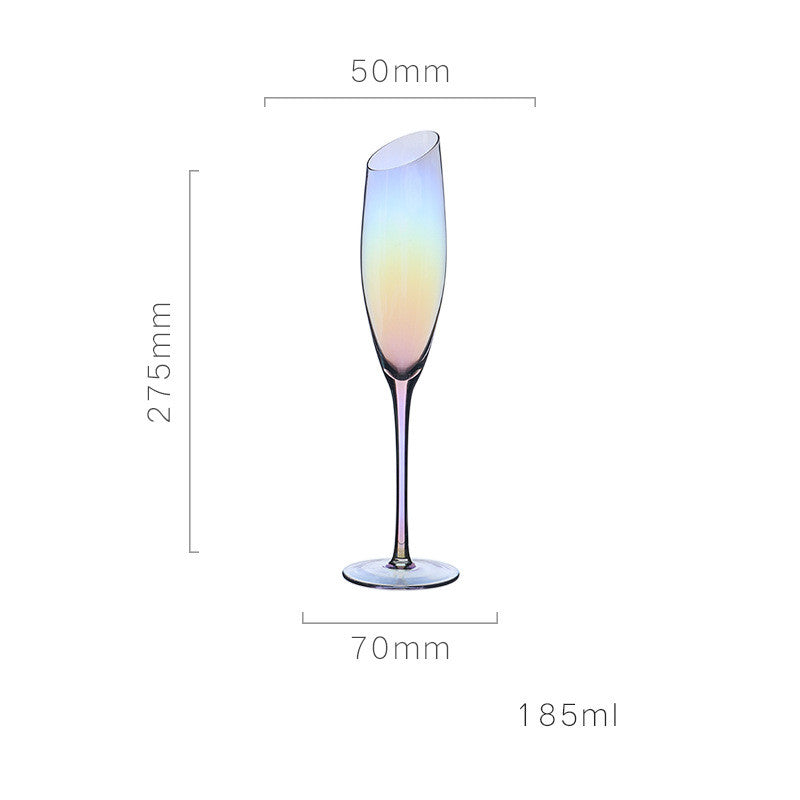 Rainbow Slanted Wine Glasses