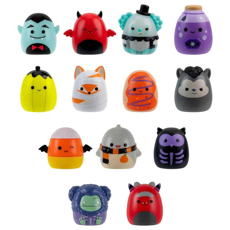🎃👻 Halloween Countdown Delight! 🕷️ 13 Adorable Squish-a-Longs Mini Collectibles for Spooky Fun!