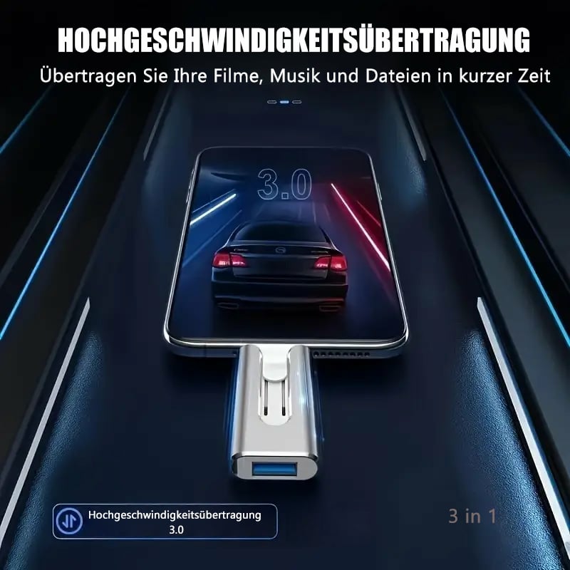 🏆Letzter Tag 49% Rabatt✨32 ~ 1TB Micro USB + 8 Pin + USB 3,0 4 in 1 Handy Computer U-Disk