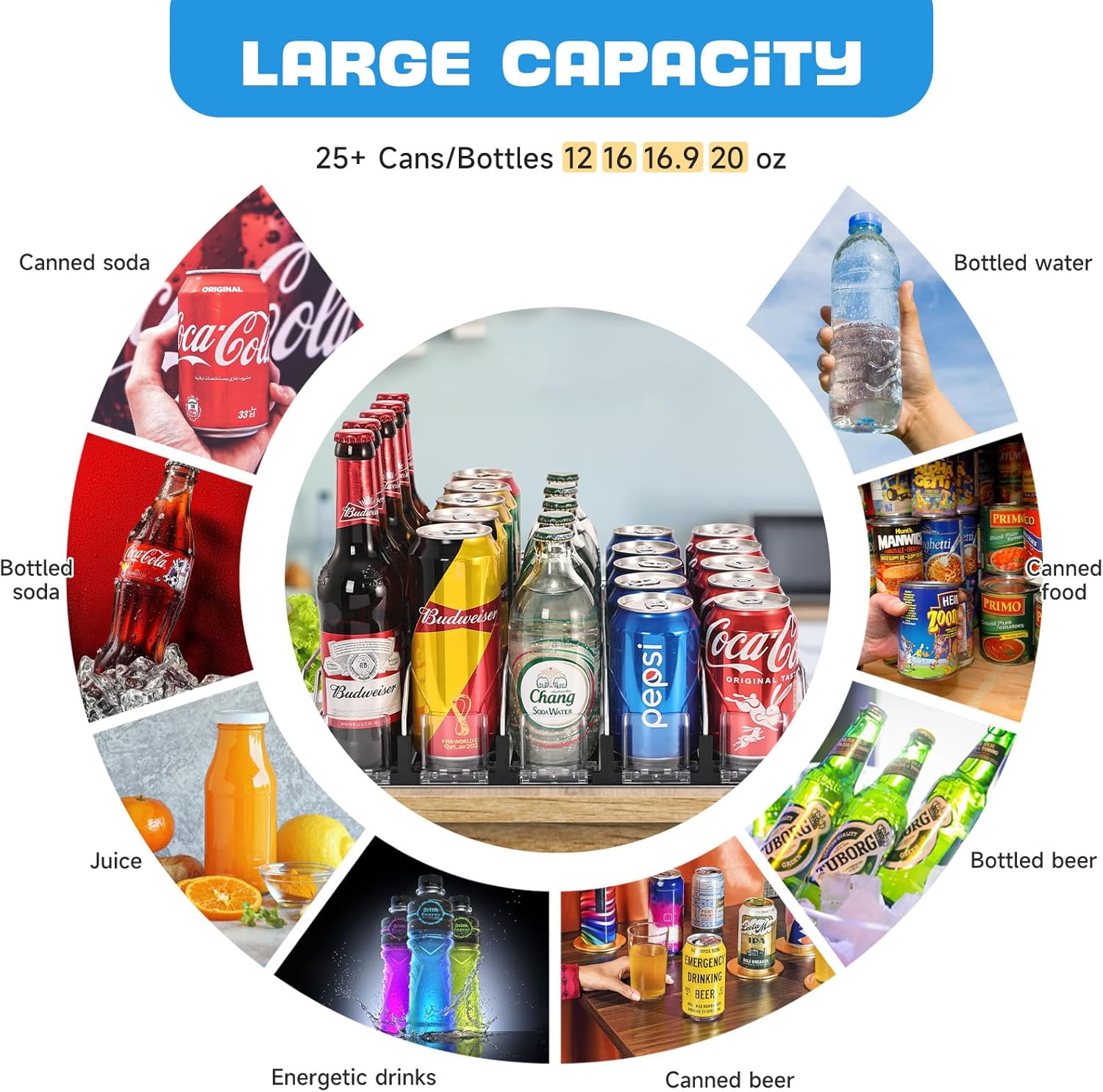 🔥Last Day Promotion - 70% OFF🎁🥤Drink Organizer for Fridge