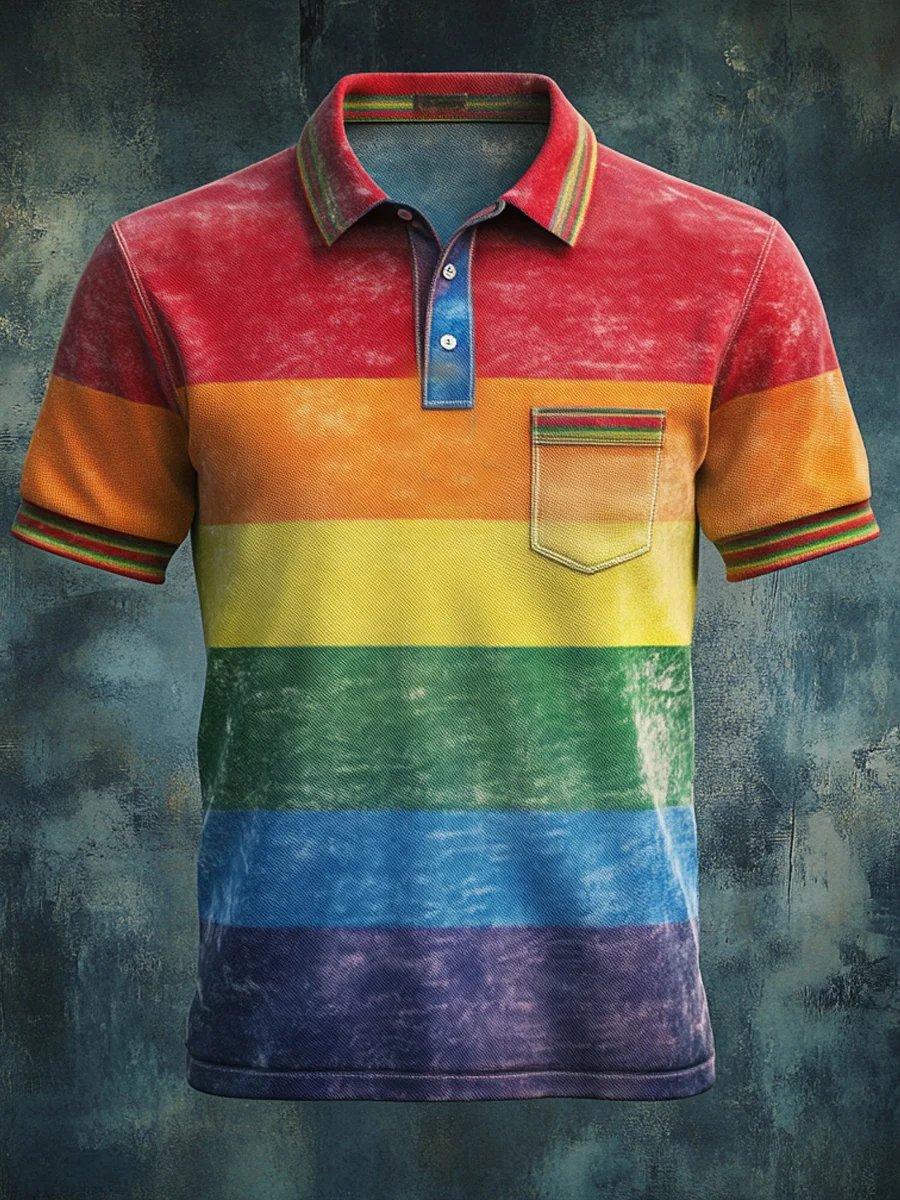 Men's Fashion Casual Gay Fashion Polo(With Pockets)