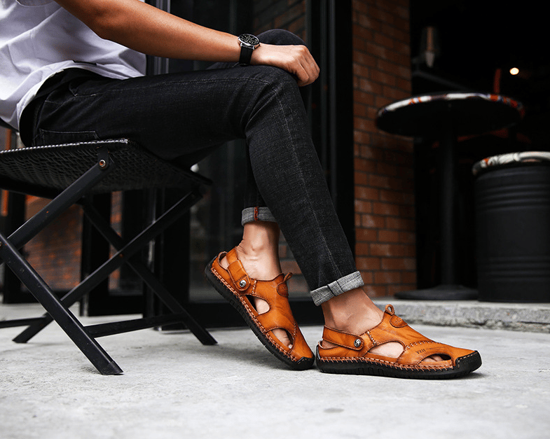 🔥Last Day 49% OFF -Large Size Soft Leather Men's Breathable Outdoor Sandals(Buy 2 Free Shipping)