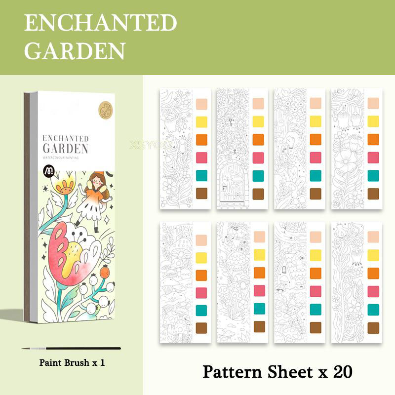 🎅(Christmas Hot Sale - 49% OFF) Pocket Watercolor Painting Book(With brushes and paints)