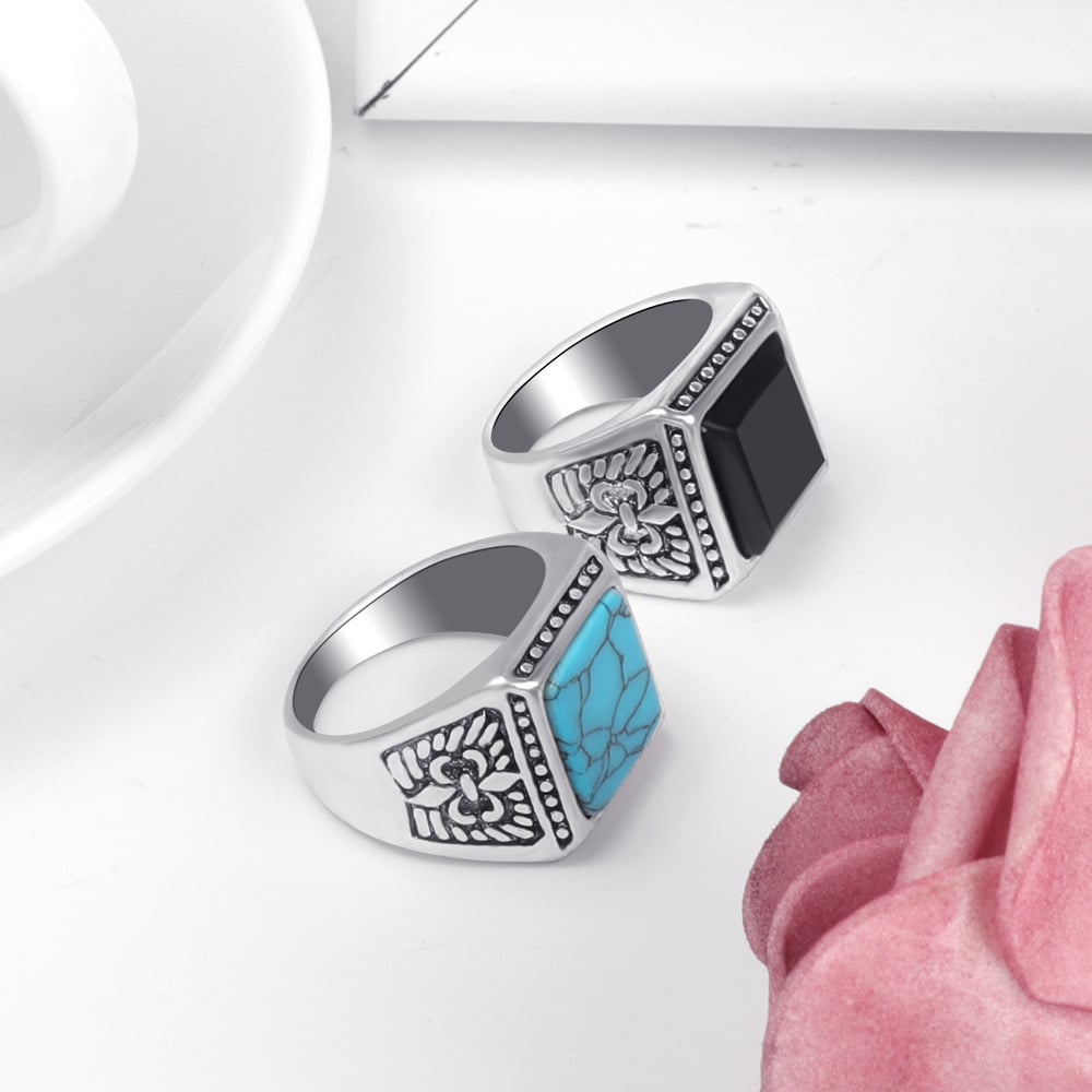 🔥Last Day 75% OFF🎁 Turkish Style Square Turquoise Vintage Ring