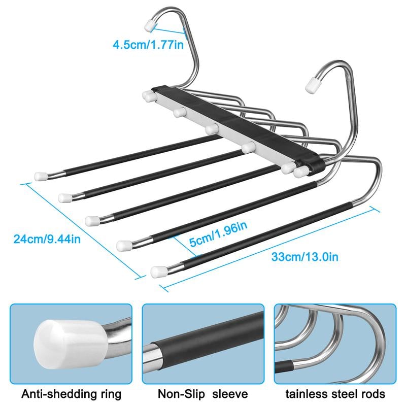 💥LAST DAY SALE 50% OFF💥Pants Hangers Space Saving Clothes Hanging 5 Layers