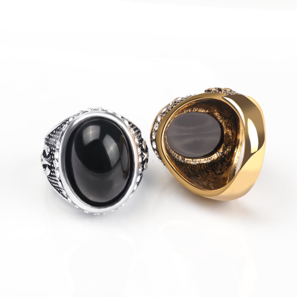 🔥Last Day 75% OFF🎁 Turkish Style Carving Obsidian Vintage Ring