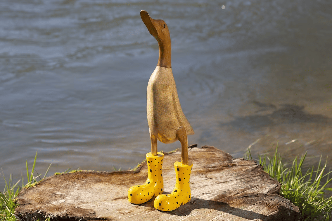 🔥Último Día 49%OFF🌈 Familia De Patos Con Botas De Agua Talladas A Mano💞