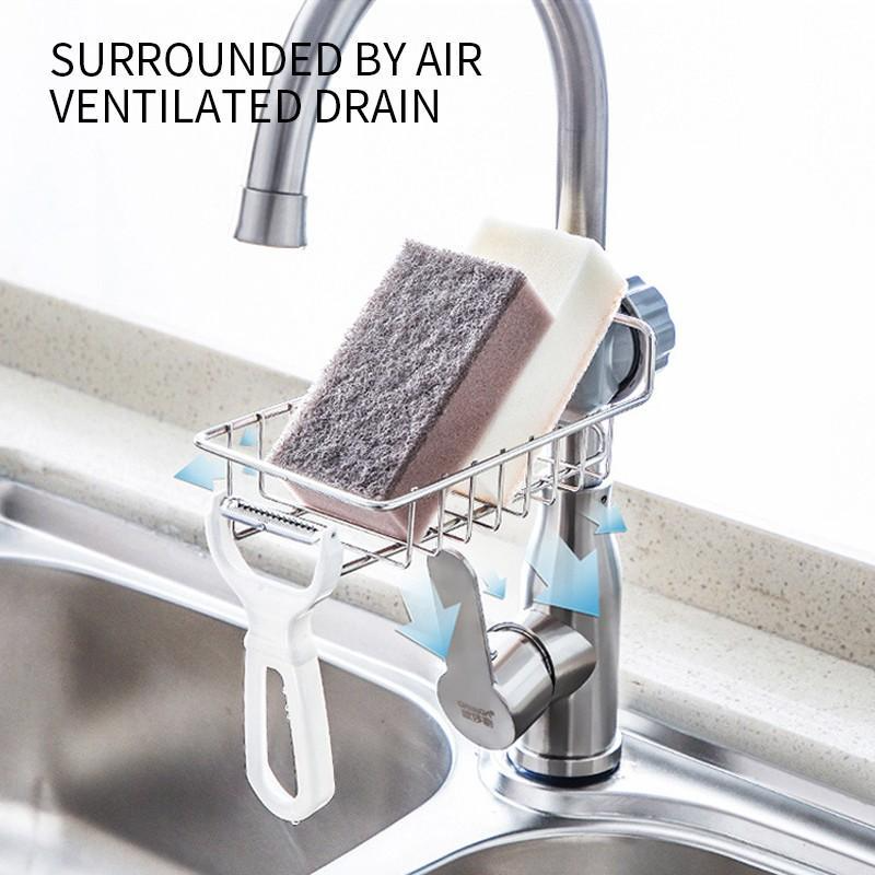 (🔥Hot Sale NOW- SAVE 48% OFF)Stainless Steel Faucet Drain Rack(BUY 2 GET 1 FREE NOW)
