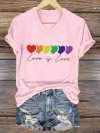 Women's Love Is Love Print Casual T-Shirt