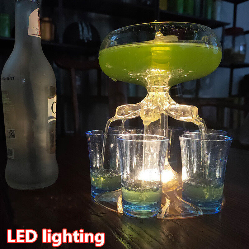 6 Shot Glass Dispenser Holder Liquor