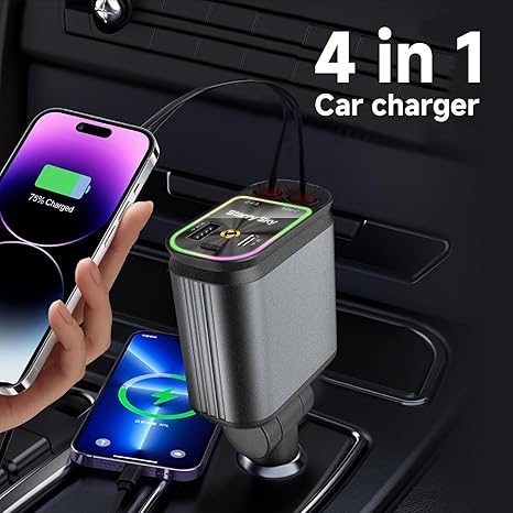 🔥Last Day Promotion 70% OFF🔥4-in-1 Starlight Retractable Car Charger