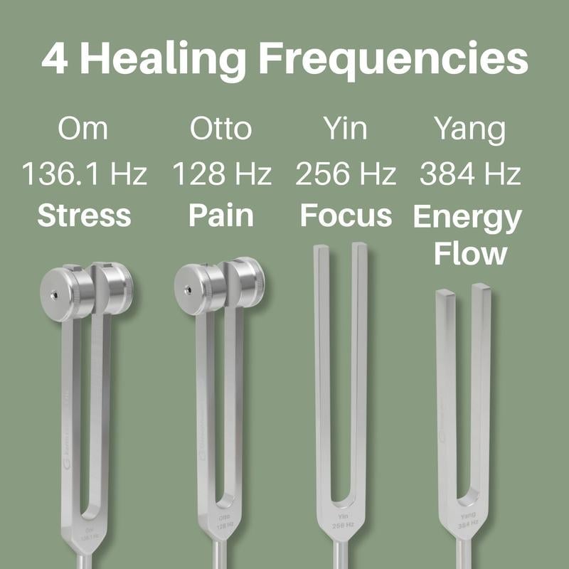 🎄TikTok Christmas Sale -70% OFF✨Resonance Sound Healing Tuning Fork Set – 128Hz, 136.1Hz, 256Hz, 384Hz with Activator