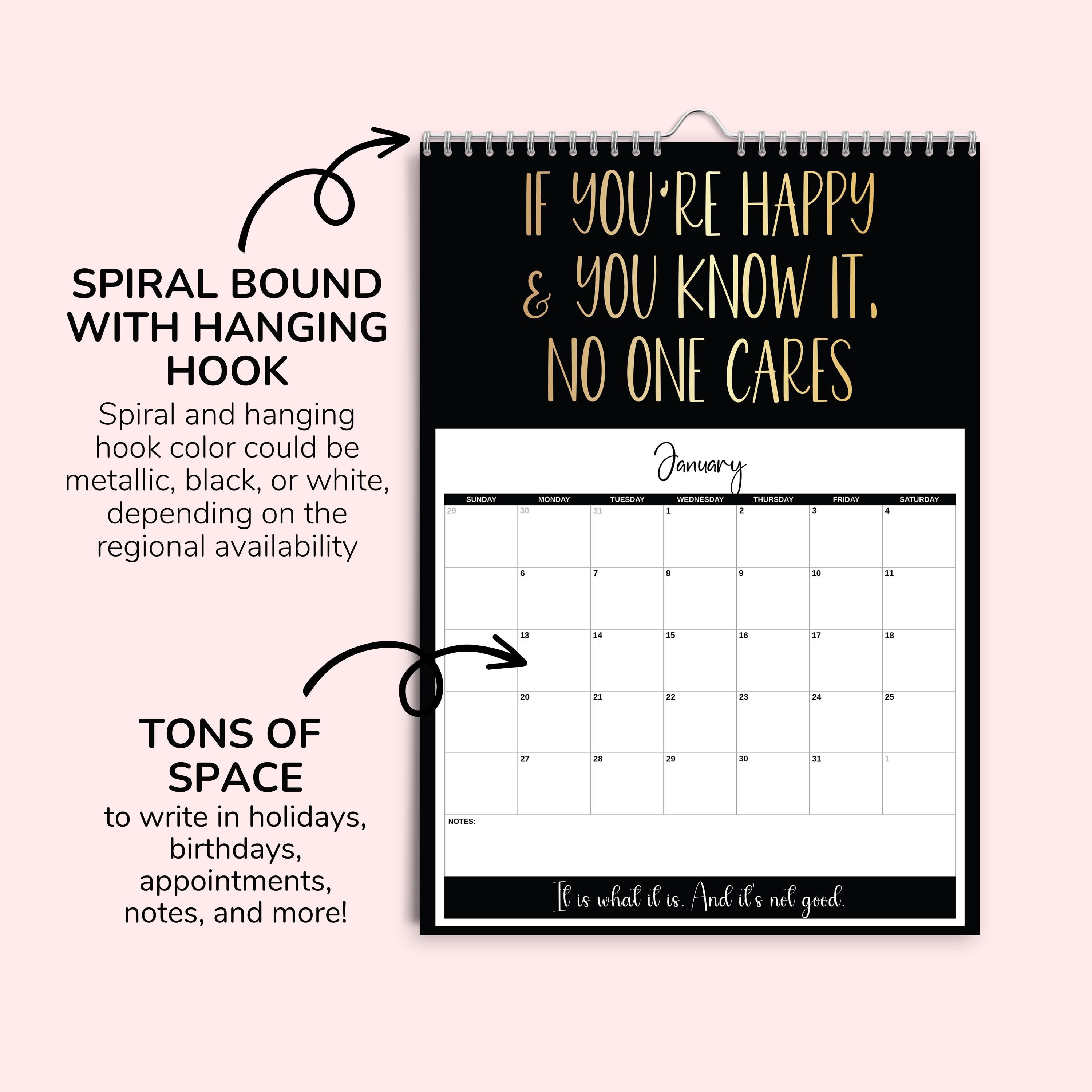 A 2025 Anti-Motivational Calendar Where Positive Vibes Go To Die | Uninspiring Affirmations