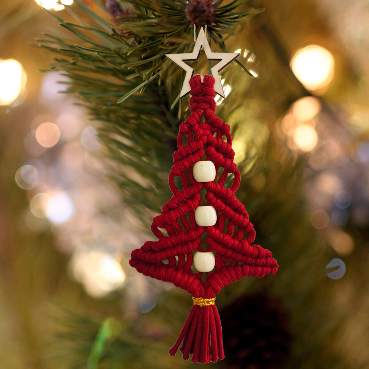 🎄Handwoven Christmas Tree Pendant, Buy 3 Save 10%