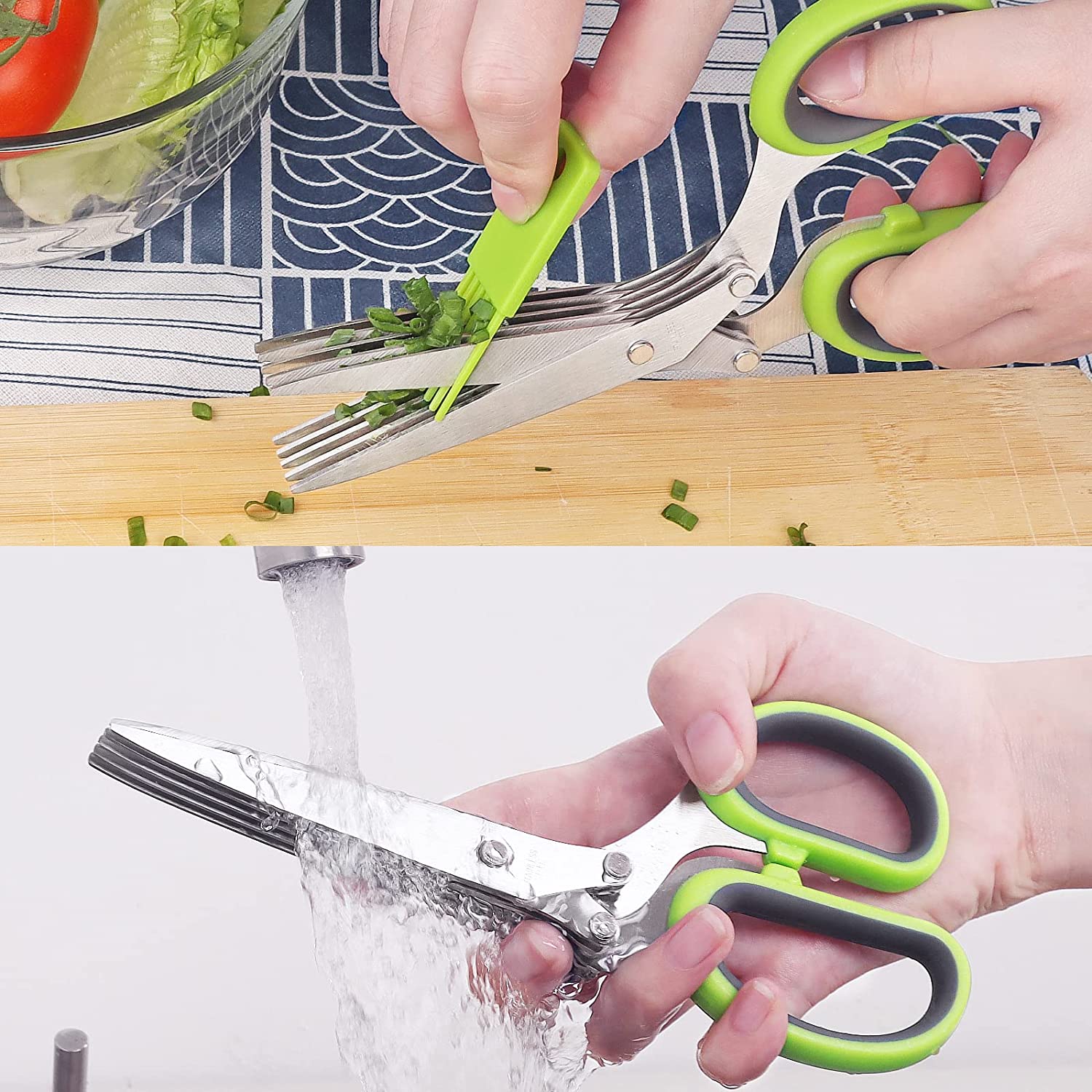 Christmas Hot Sale 48% OFF - 5 Blade Kitchen Salad Scissors - BUY 3 GET 1 FREE NOW