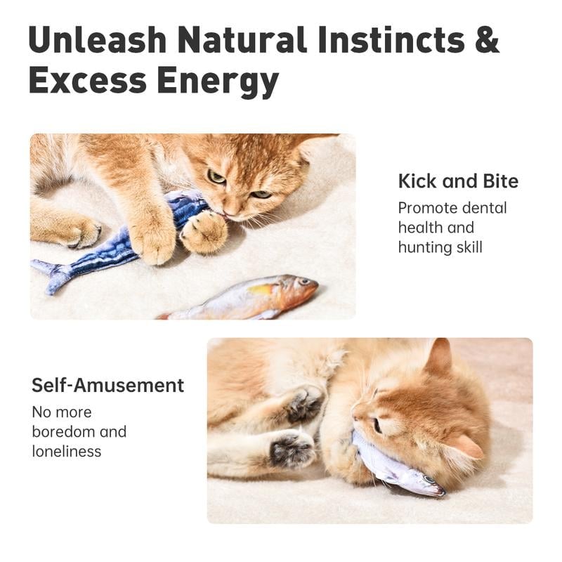 🎁TikTok Last Day Sale - 70% OFF🎉Realistic Flopping Fish Cat Toys