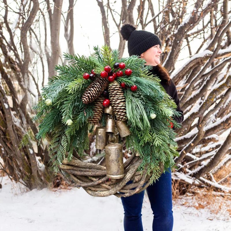 🎄🎅Christmas Presale - 49% OFF🎄-armhouse Christmas Wreath, Boho Wreath, Holiday Wreath