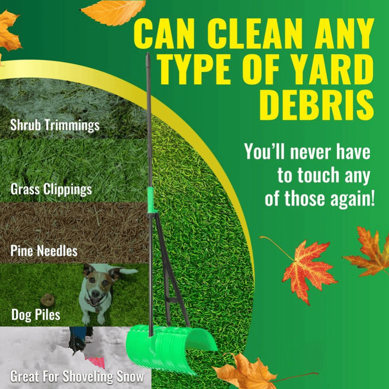 🍂3-in-1 Ergonomic Pickup Rake - Easy Leaf & Grass Grabber Without Bending Over