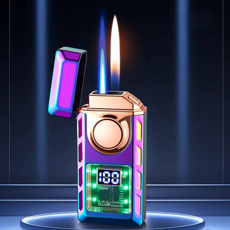 🔥Letzter Tag  50% RABATT- Premium Geschenkset: LED Doppelflammen-Feuerzeug mit Gravuroption – Elegante Geschenkbox inklusive