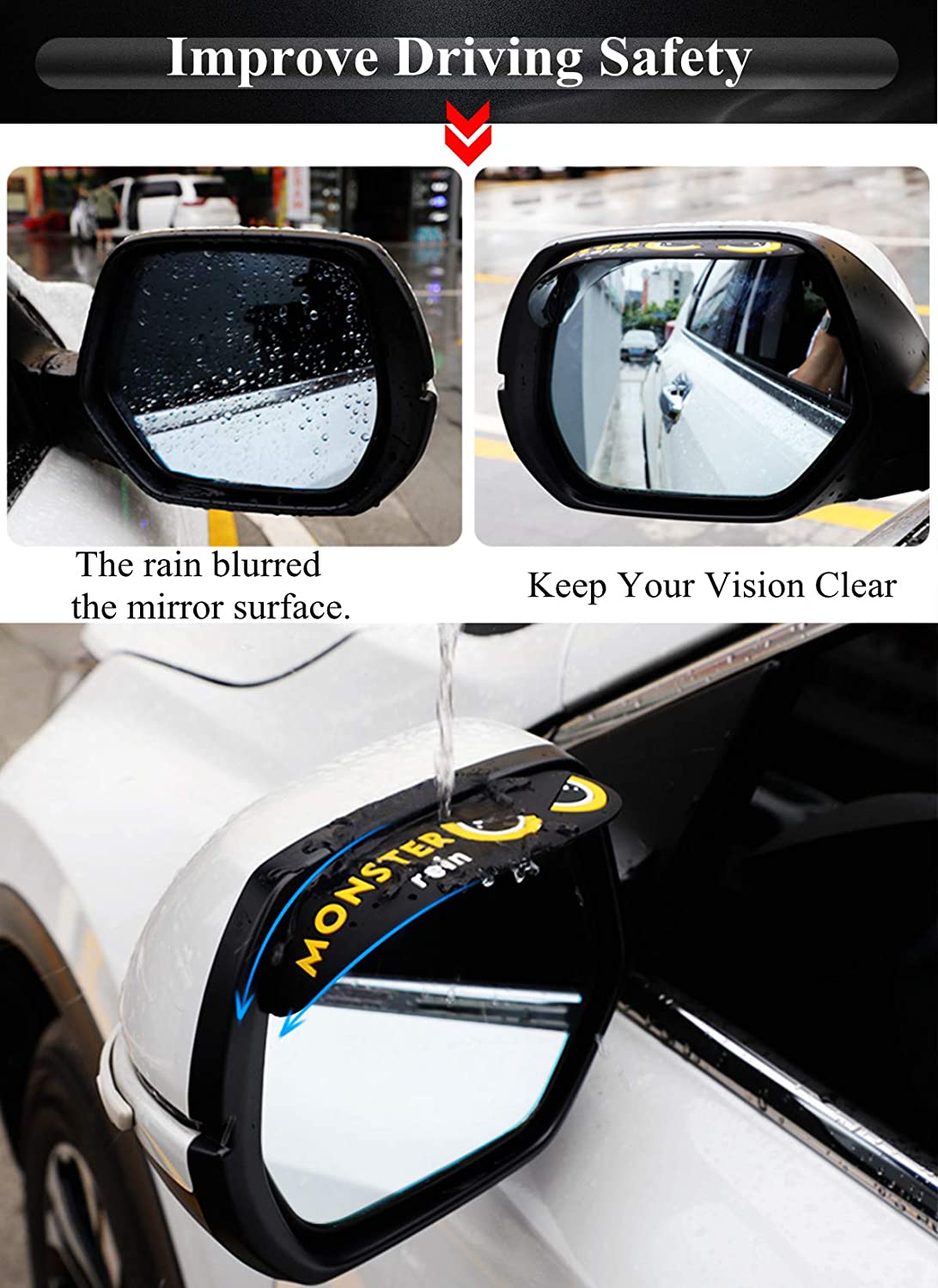 Early Christmas Hot Sale - Rear View Mirror Rain Eyebrow(1 Pair)BUY 3 GET 1 FREE NOW